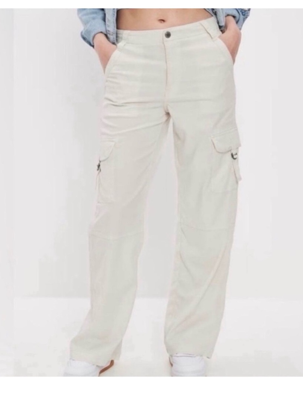 American Eagle Super High Rise Baggy Wide Leg Cargo Pants 0 Gorpcore